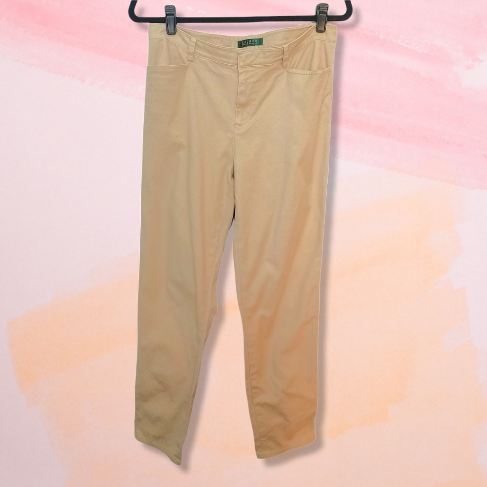 LAUREN Ralph Lauren Khaki Pants w/ Ankle Zipper